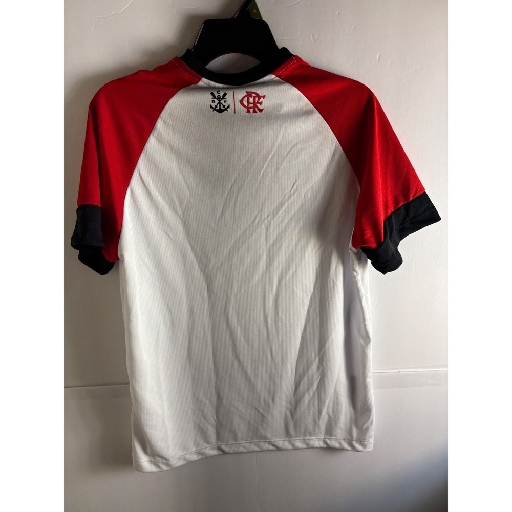 Flamengo Braziline Mens Soccer Jersey White Red Raglan Sleeve Shirt Size P NEW - Picture 4 of 4